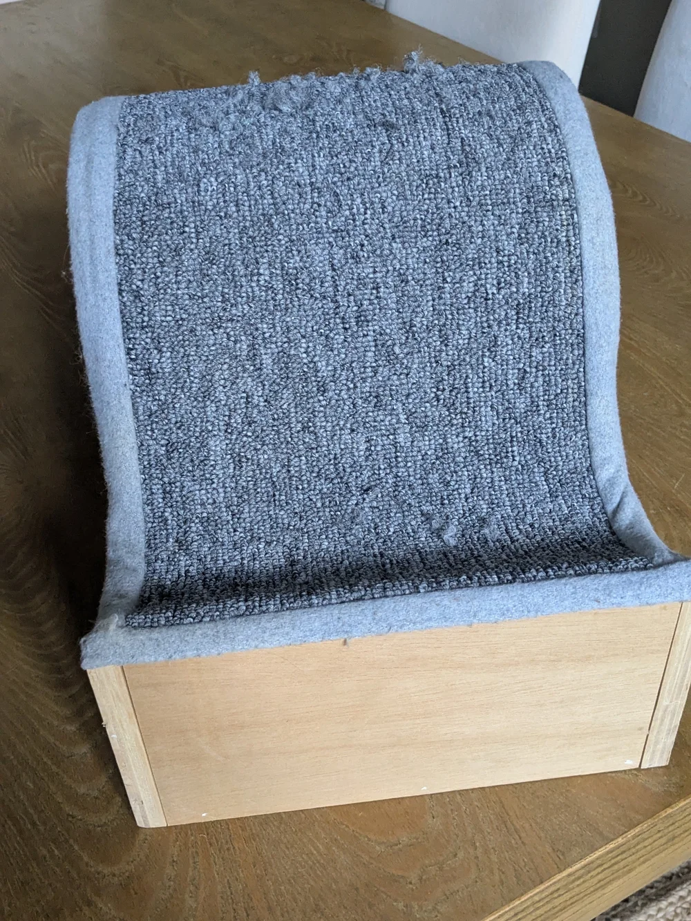Whisker City® Modern Curvy Cat Scratcher with Toy, Gray, 16.1x11x10.6in